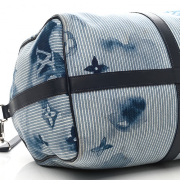 Louis Vuitton Limited Edition Denim Bandolier Keepall 50 hickory watercolor line - Picture 8 of 12